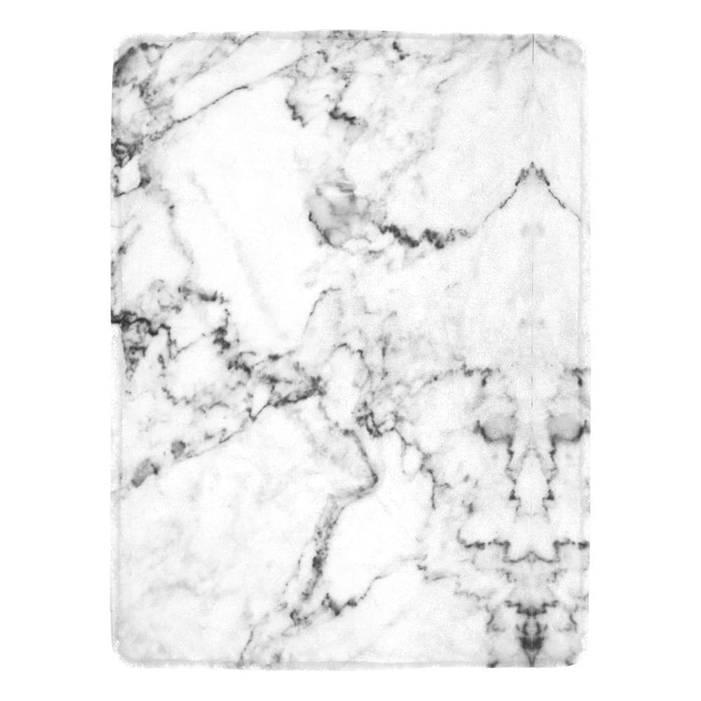 Luxury White Marble Fleece Blanket 60x80 – Modern Minimalist Cozy Throw