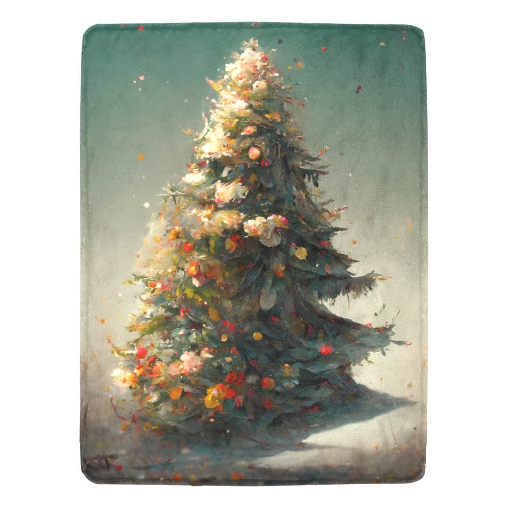 Christmas Tree Fleece Blanket 60x80 – Ultra-Soft Holiday Throw, Cozy Gift