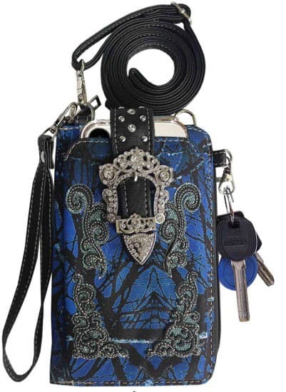 Blue Camouflage Girls Cell Phone Wallet Case Purse Valentines Gift - Thumbnail 2