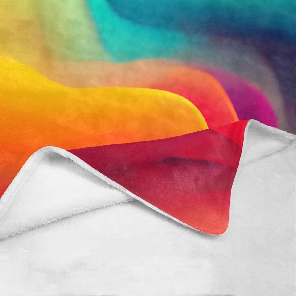 Colorful Abstract Fleece Blanket 60x80 – Modern Cozy Throw, Birthday Gift Idea - Thumbnail 4