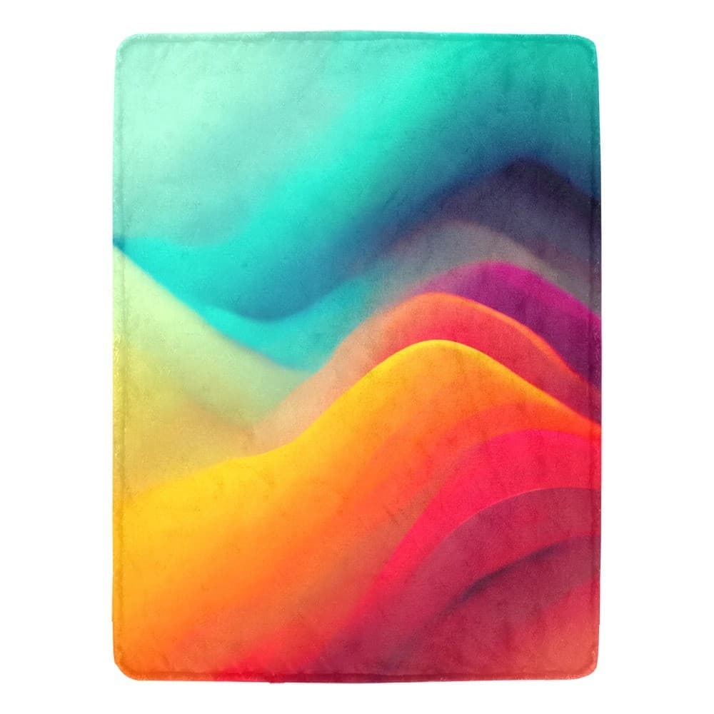 Colorful Abstract Fleece Blanket 60x80 – Modern Cozy Throw, Birthday Gift Idea - Thumbnail 2