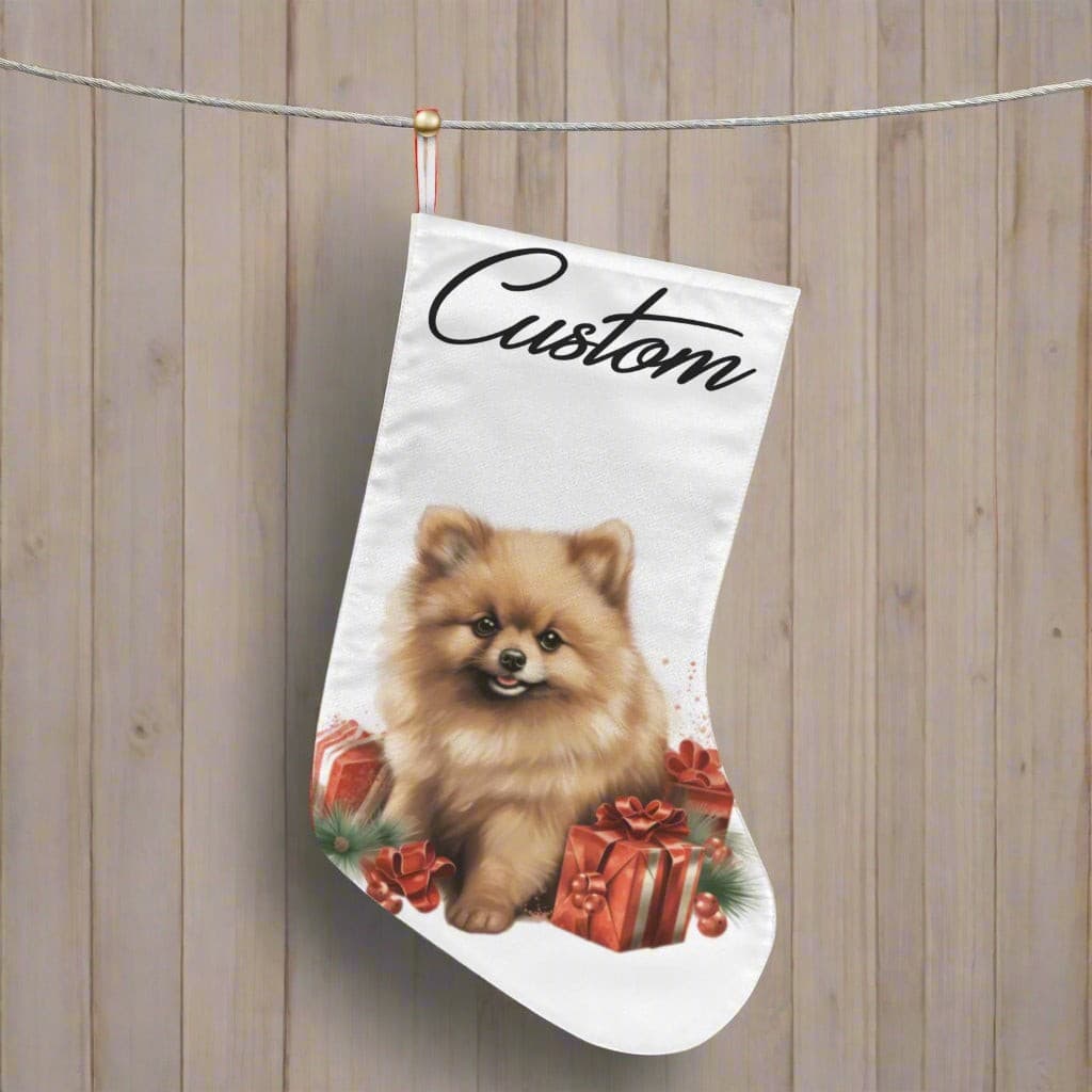 Custom Pomeranian Christmas Stocking – Personalized Dog Lover Holiday Decor - Thumbnail 5
