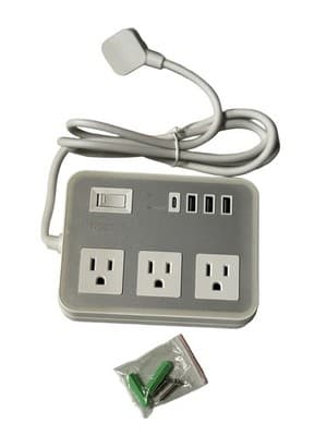 TISDLIP USB Power Strip 3 Outlet w/ USB-C & USB Ports Overload Protection - Thumbnail 4