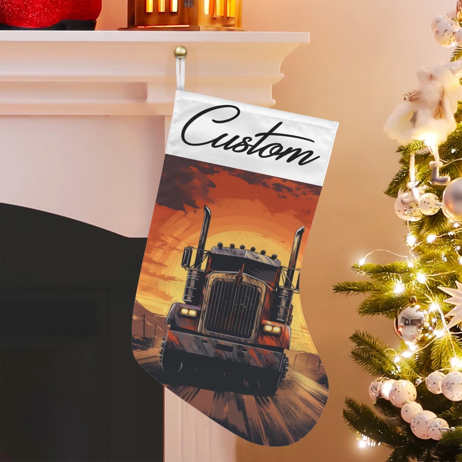 Truck Driver Christmas Holiday Gift for Him Trucker Semi Truck Decor - Thumbnail 4