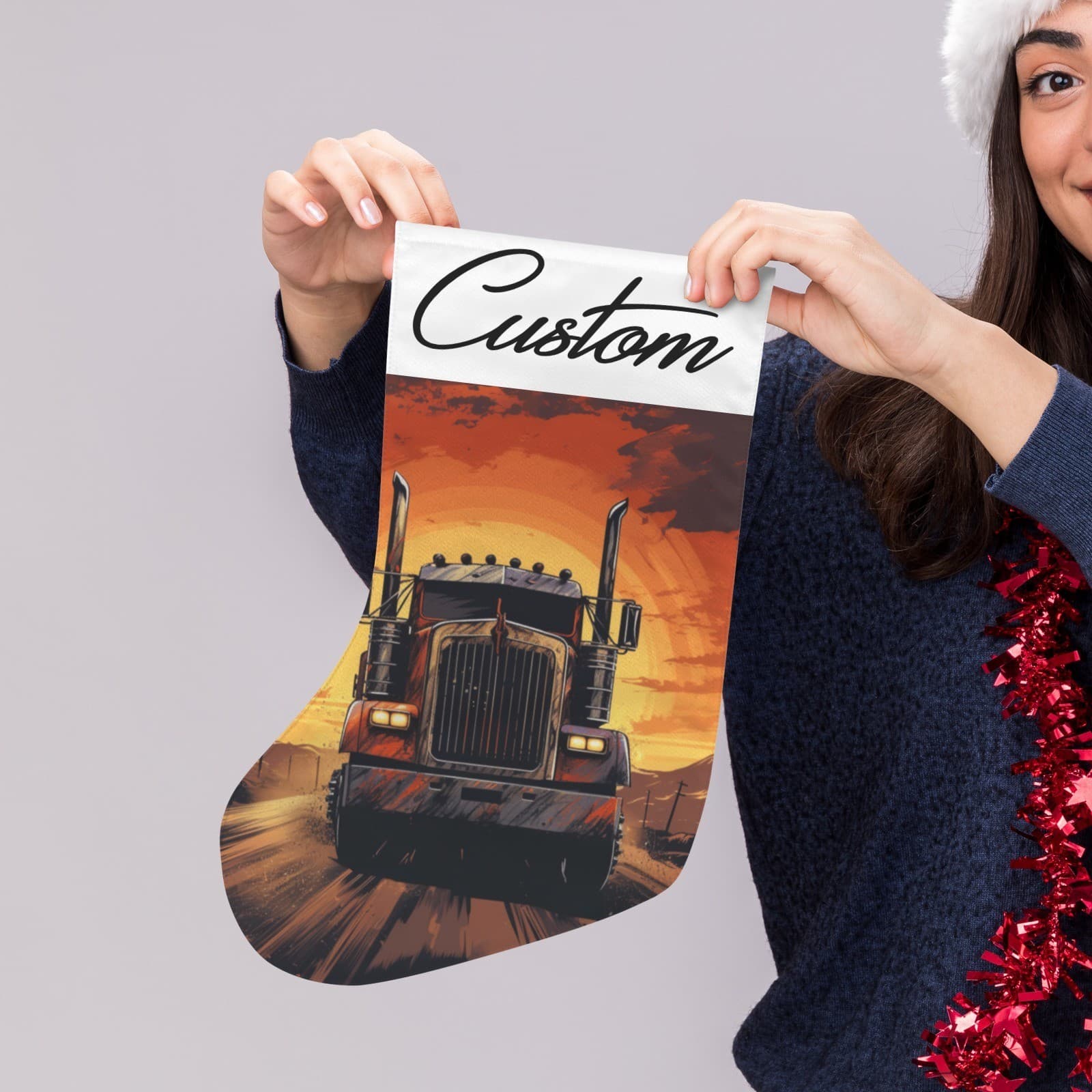 Truck Driver Christmas Holiday Gift for Him Trucker Semi Truck Decor - Thumbnail 5