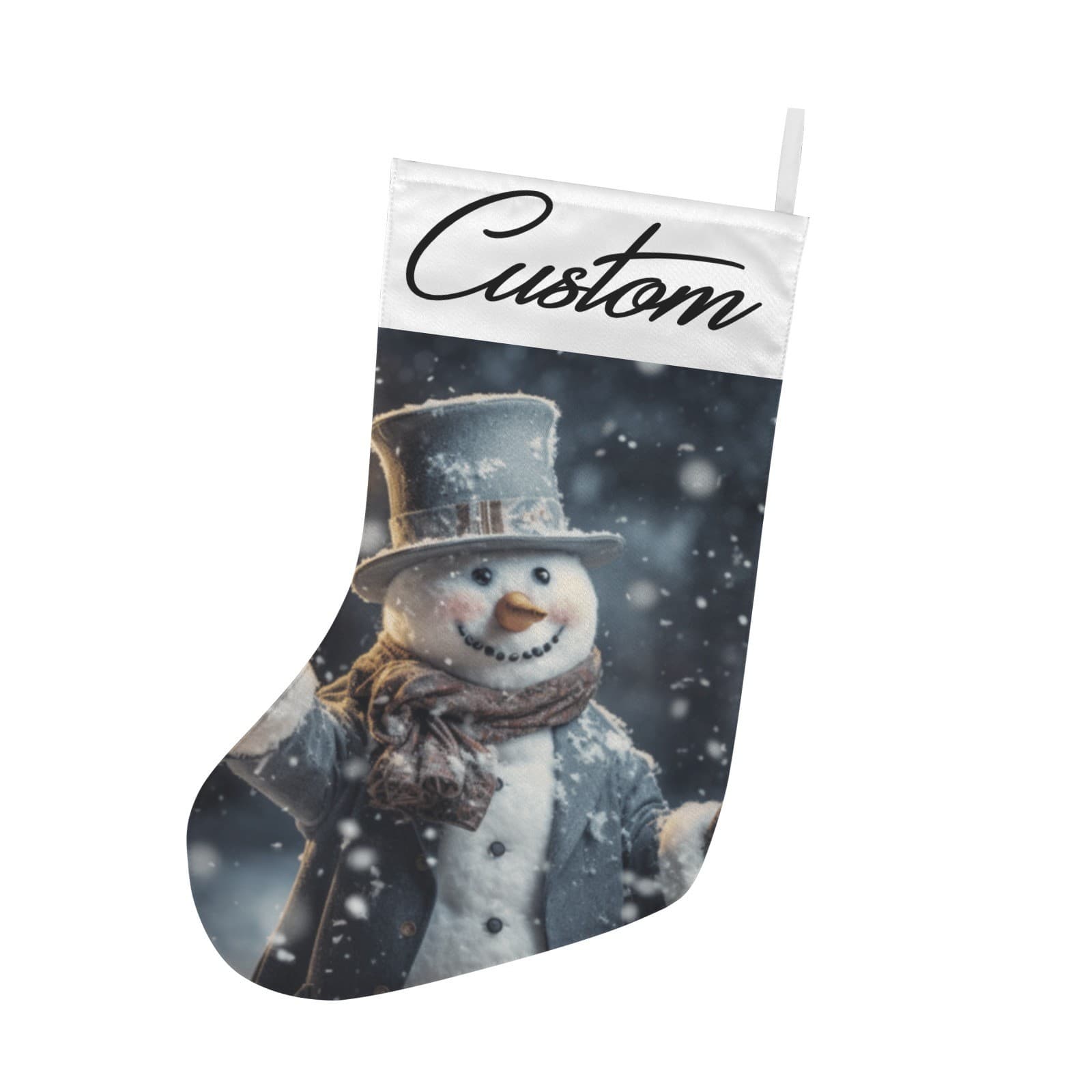 Custom Snowman Christmas Stocking • Vintage Snowman Decor • Personalized Holiday - Thumbnail 2