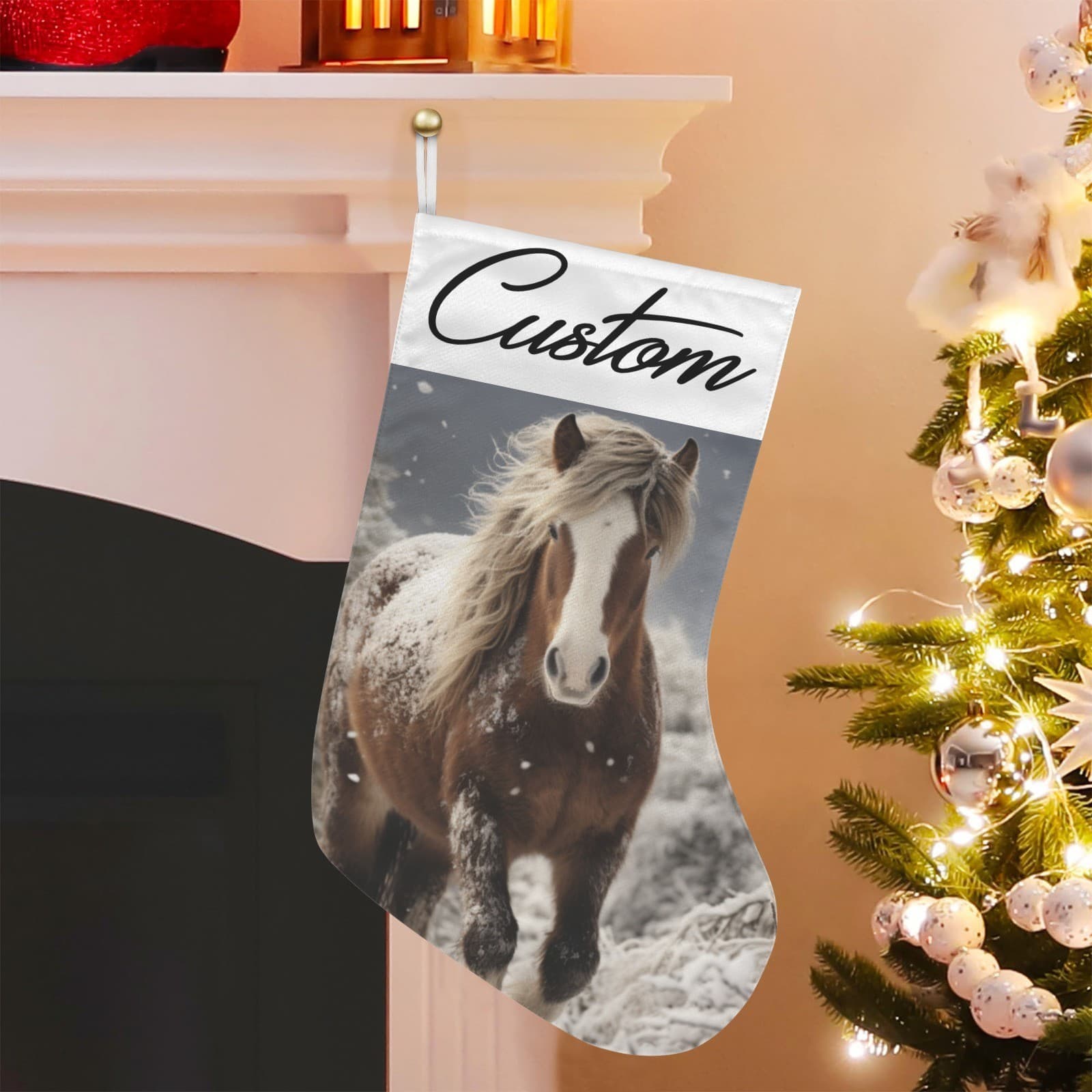 Personalized Clydesdale Horse Name Stocking Gift for Her Him Christmas Decor - Thumbnail 5