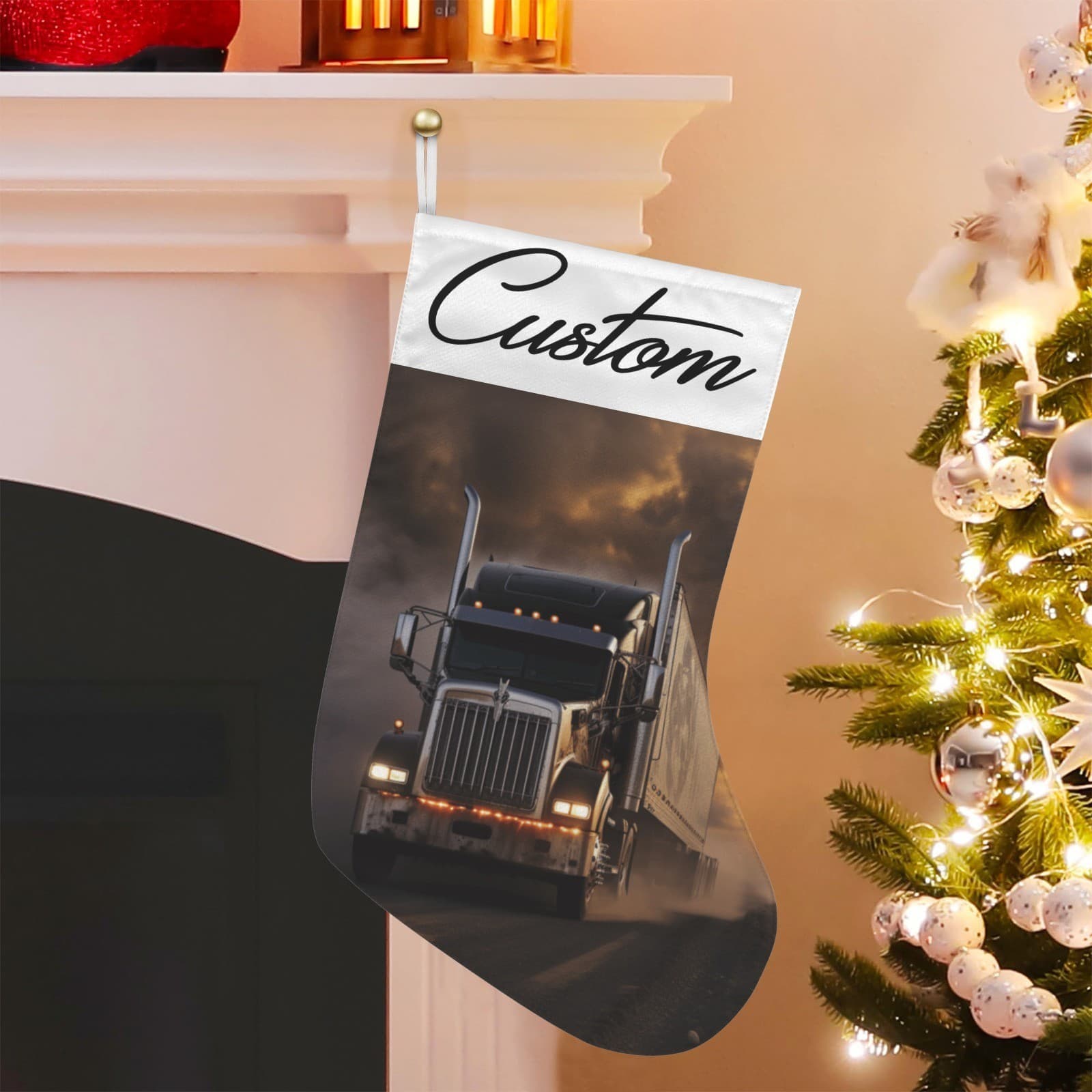 Truck Driver Gift Semi Truck Christmas Stocking Holiday Home Decor Gift for Him - Thumbnail 5
