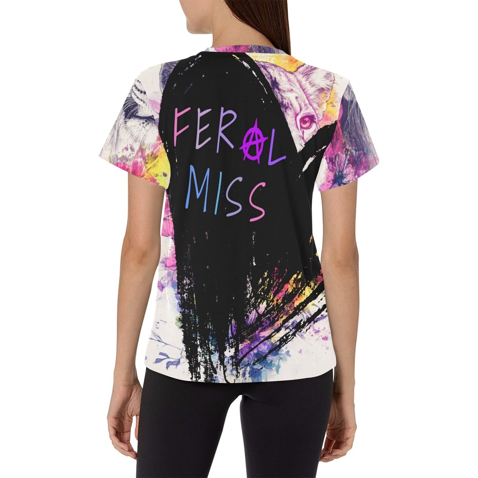 Feral Miss Lion & Floral Tee – Bold Graphic Shirt for Women | XS–4XL USA Made - Thumbnail 2