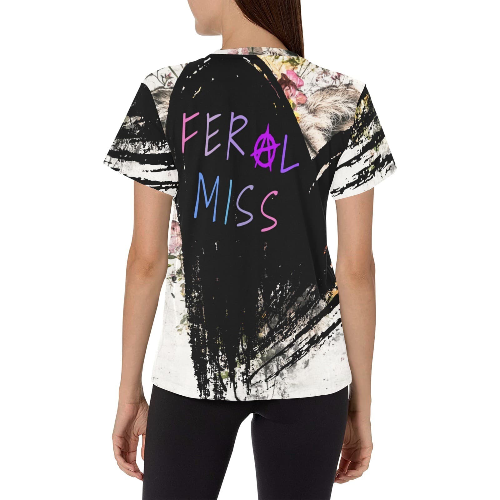 Feral Miss Floral Lion Tee – Earth-Toned Lioness Shirt | XS–4XL | USA Print - Thumbnail 4