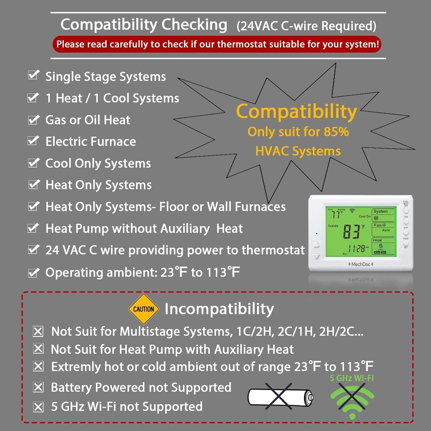 Mechdoc QD HVAC10(W) Programmable Thermostat - Thumbnail 9