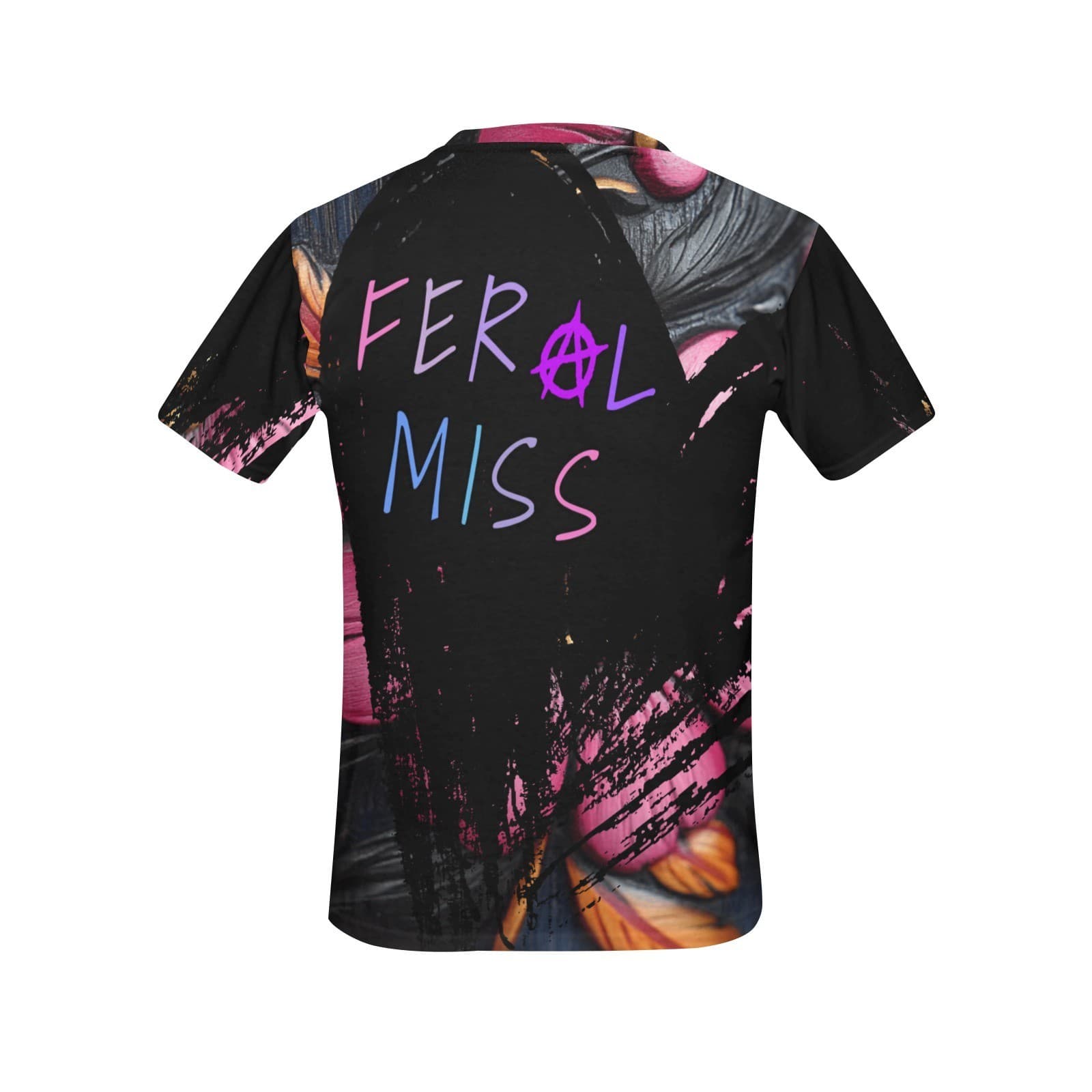 Feral Miss Pink Flower Tee – 3D Bold Floral Shirt for Women | XS–4XL USA - Thumbnail 2