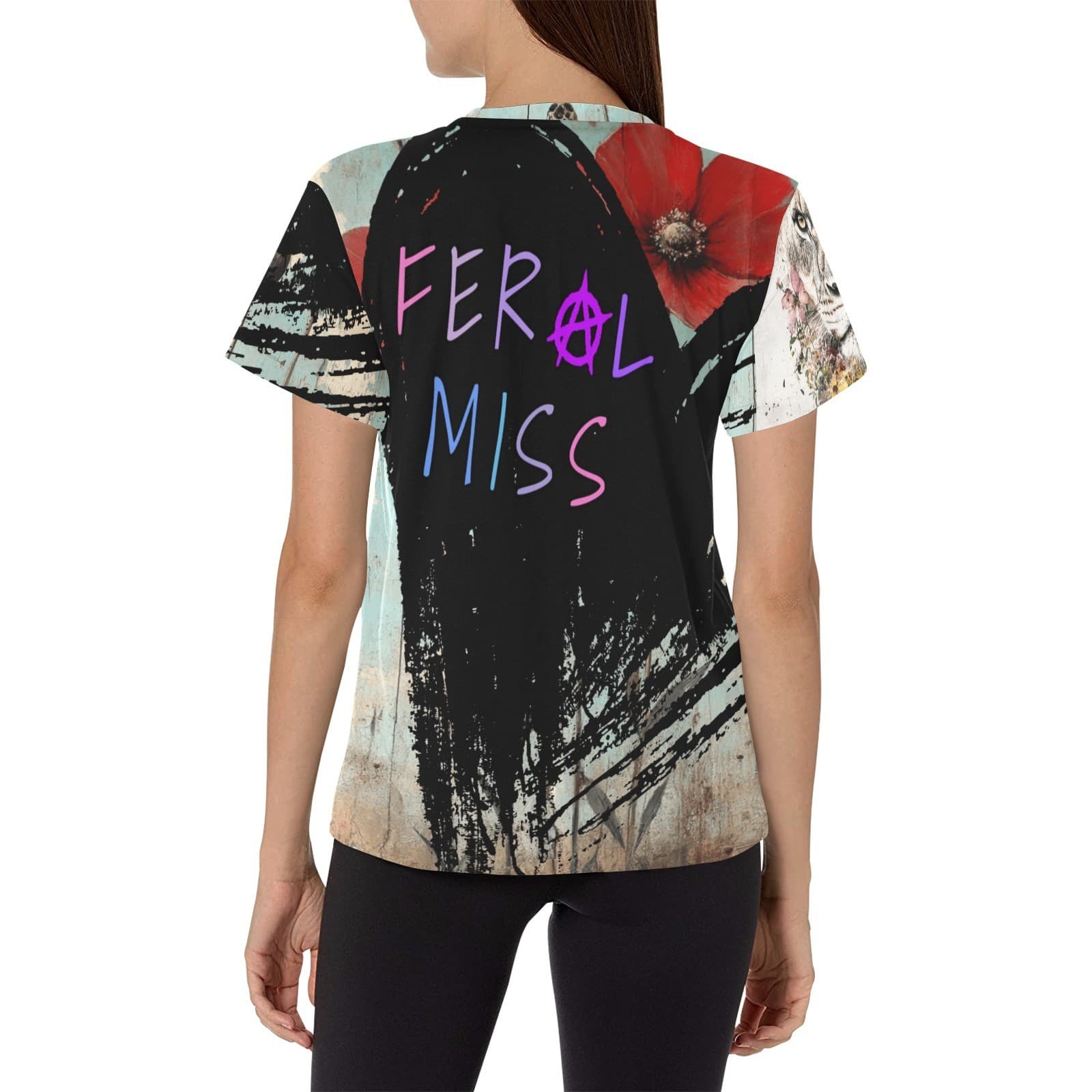 Feral Miss Poppy Floral Tee – Distressed Vintage Flower Shirt | XS–4XL USA - Thumbnail 4
