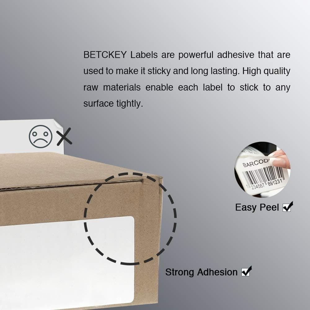 BETCKEY 1" x 0.5" Thermal Labels – 20 Rolls / 48,600 Labels – Perforated - Thumbnail 4