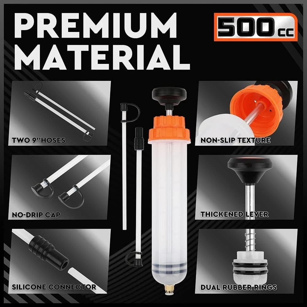 HORUSDY 500cc Automotive Fluid Extractor Oil Syringe Fuel Transfer Suction Pump - Thumbnail 6