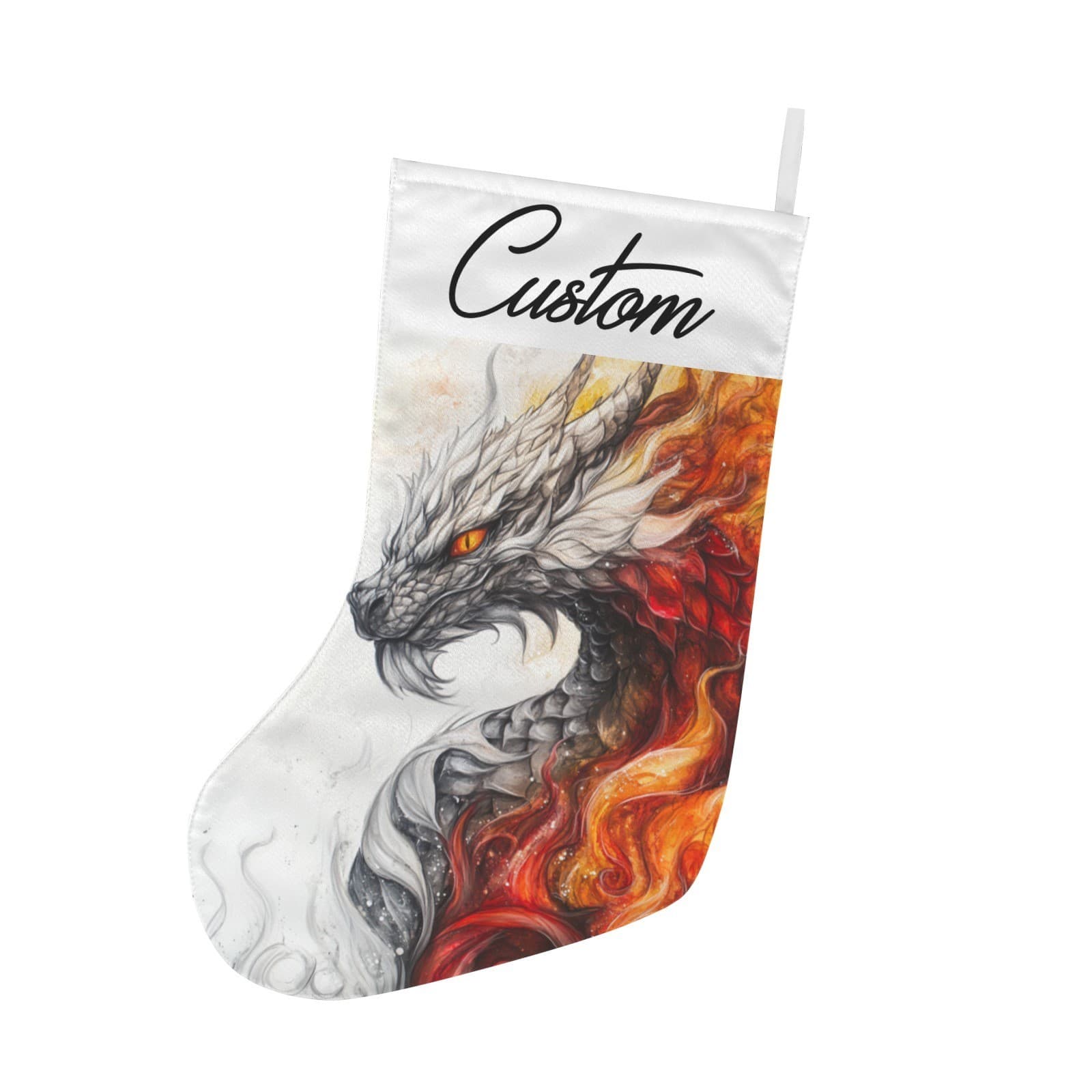 Custom Dragon Christmas Stocking – Fire & Ice Mythical Holiday Decor Gift