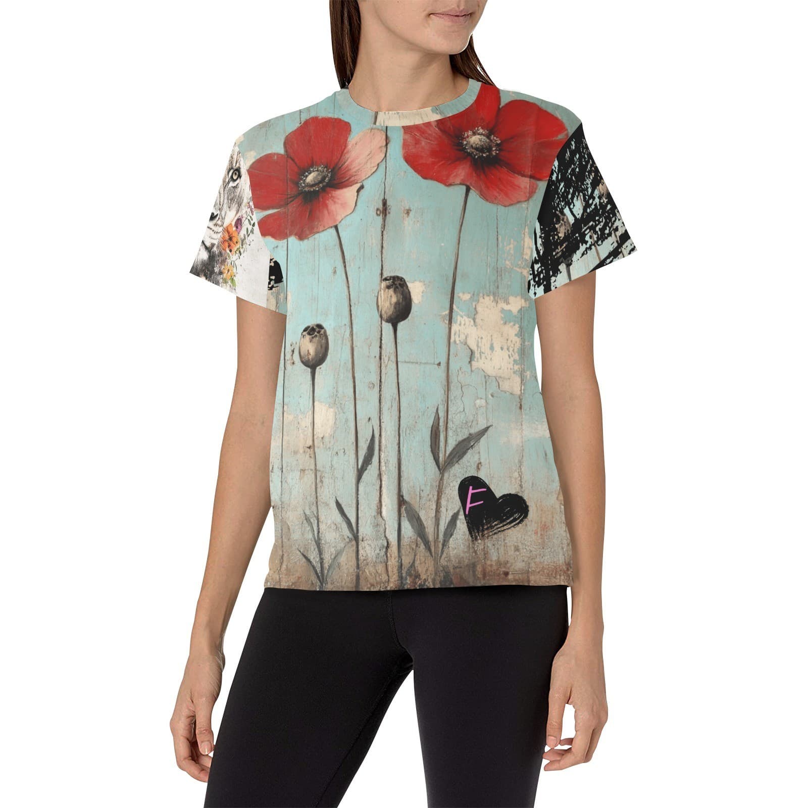 Feral Miss Poppy Floral Tee – Distressed Vintage Flower Shirt | XS–4XL USA - Thumbnail 5