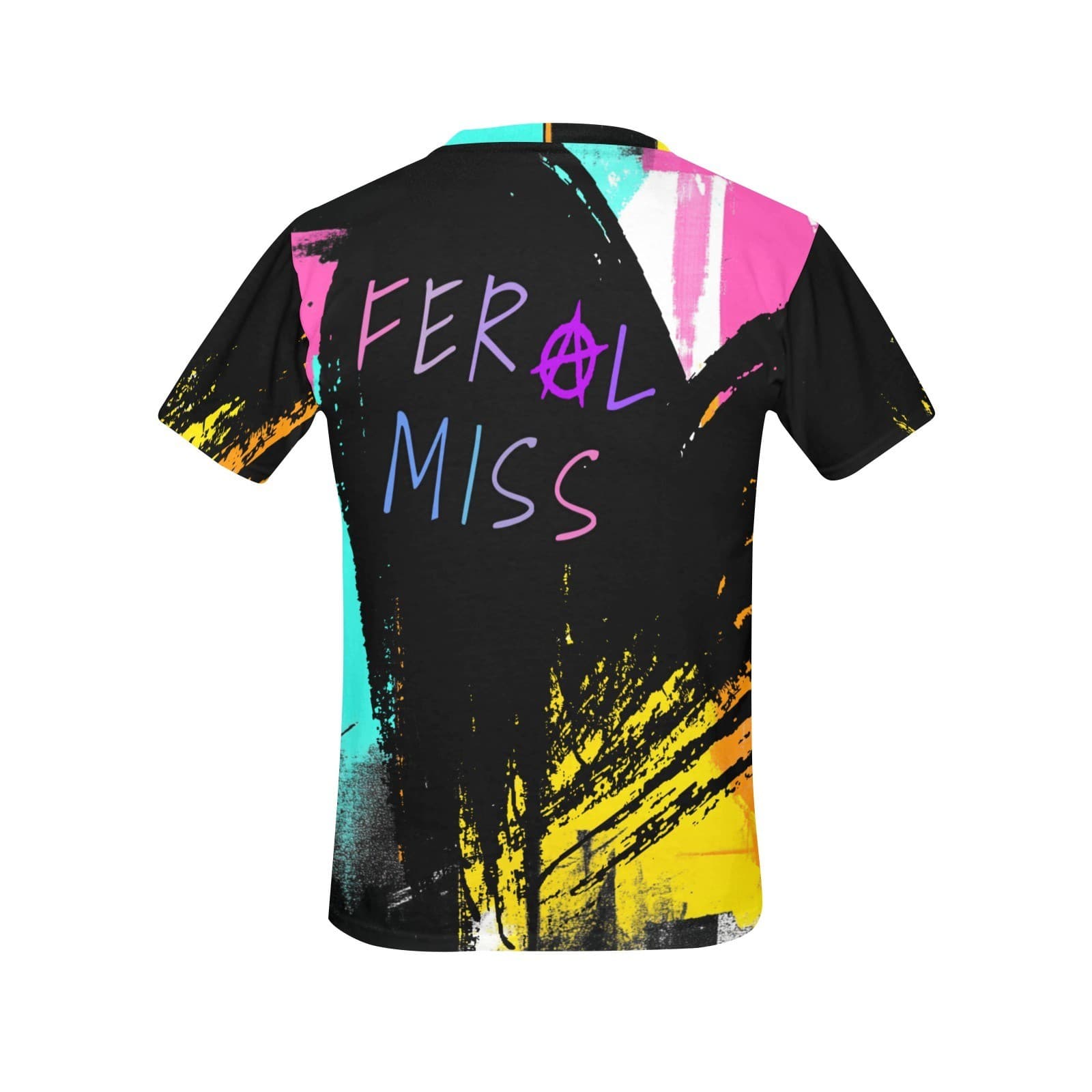 Feral Miss Colorblock Graffiti Tee – Bold Street Style Shirt | XS–4XL USA - Thumbnail 2