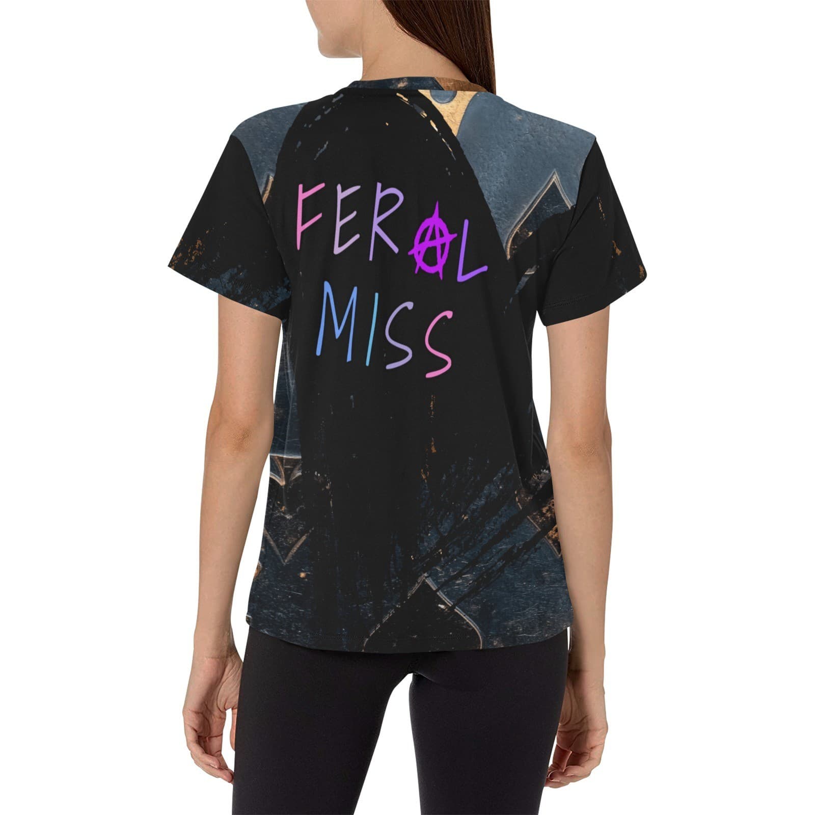 Feral Miss Playing Card Tee – Copper Spade & Diamond Shirt | XS–4XL - Thumbnail 4