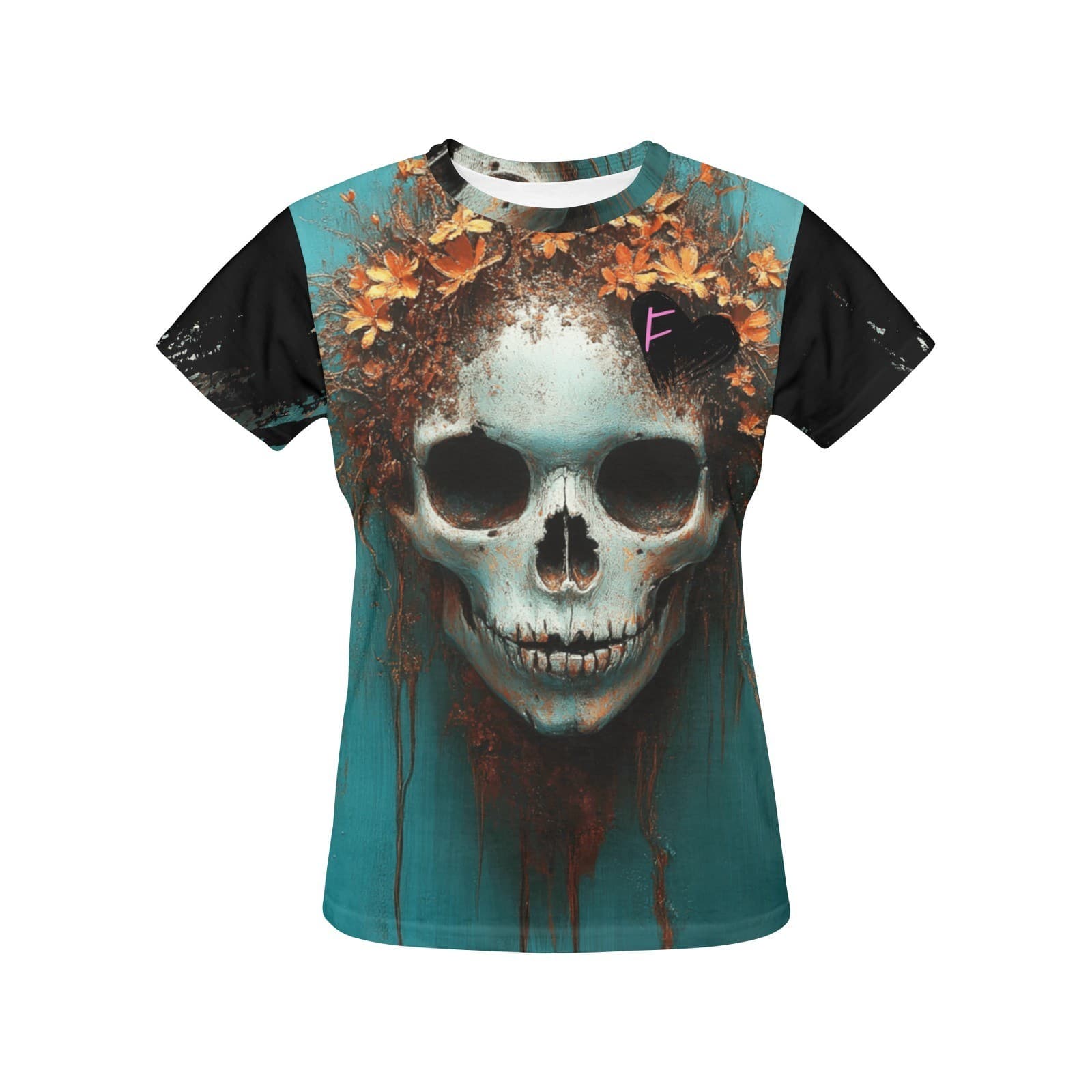 Feral Miss Skull Floral Tee – Fall Gothic Flower Crown Shirt | XS–4XL