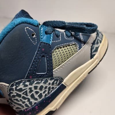 Jordan Spizike Space Blue Fusion Pink Tropical Teal Size 5C - Thumbnail 8