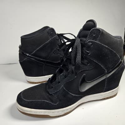 Nike Dunk Sky Hi Black Gum Women Size 9.5 Shoes 644877-011 Pre-owned No Box - Thumbnail 11