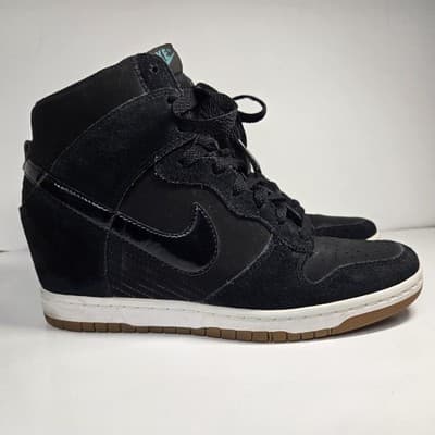 Nike Dunk Sky Hi Black Gum Women Size 9.5 Shoes 644877-011 Pre-owned No Box - Thumbnail 2