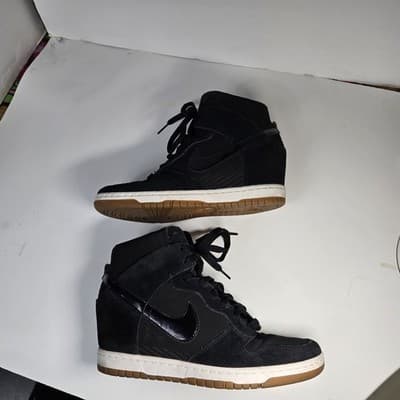 Nike Dunk Sky Hi Black Gum Women Size 9.5 Shoes 644877-011 Pre-owned No Box - Thumbnail 9
