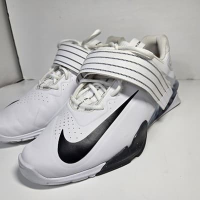 Size 11.5 Nike Romaleos 3 Weightlifting Men White/Black Training Shoe 852933-100 - Thumbnail 2
