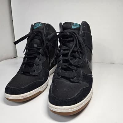 Nike Dunk Sky Hi Black Gum Women Size 9.5 Shoes 644877-011 Pre-owned No Box - Thumbnail 4