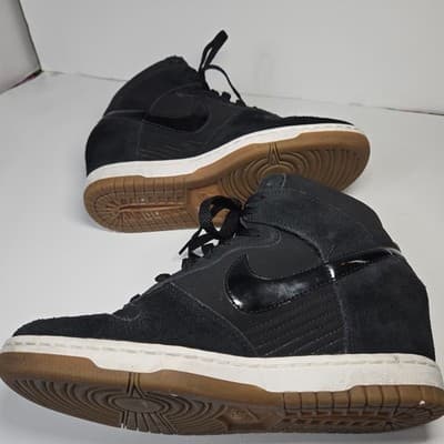 Nike Dunk Sky Hi Black Gum Women Size 9.5 Shoes 644877-011 Pre-owned No Box - Thumbnail 8