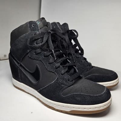 Nike Dunk Sky Hi Black Gum Women Size 9.5 Shoes 644877-011 Pre-owned No Box - Thumbnail 5