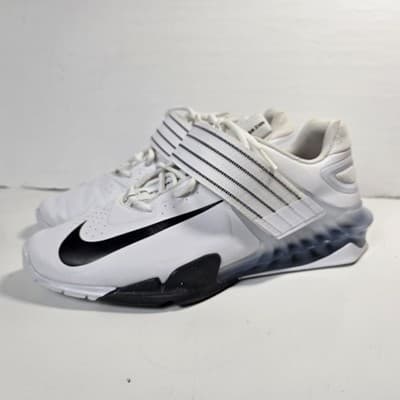 Size 11.5 Nike Romaleos 3 Weightlifting Men White/Black Training Shoe 852933-100
