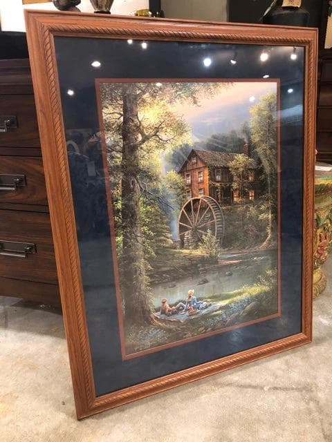 Framed Picnic Scene by Jesse Barnes - Thumbnail 4
