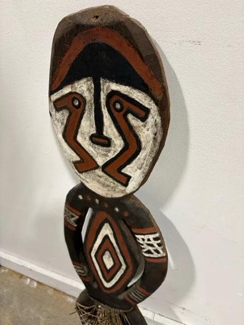 Antique Papua New Guinea Hand Carved Wooden Gope Figure - Thumbnail 2