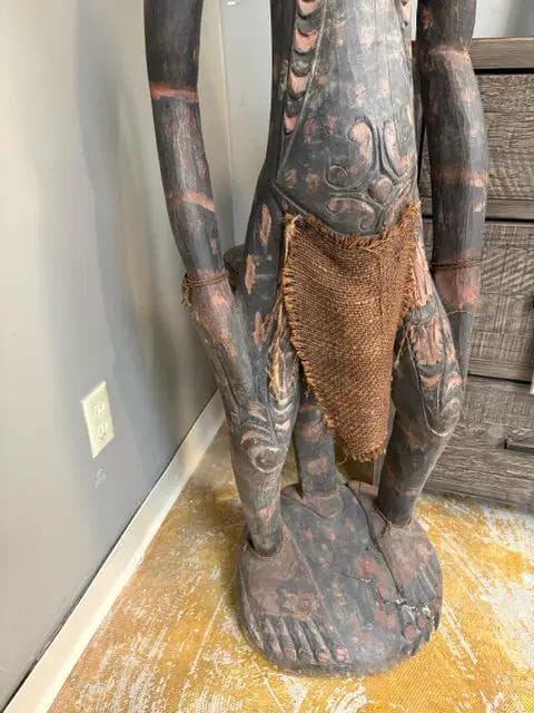 Antique Papua New Guinea Ceremonial Wooden Judge Floor Statue - Thumbnail 3
