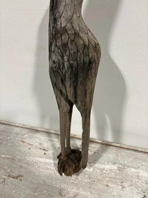 Hand Carved Jamaican Wooden Crane - Thumbnail 2