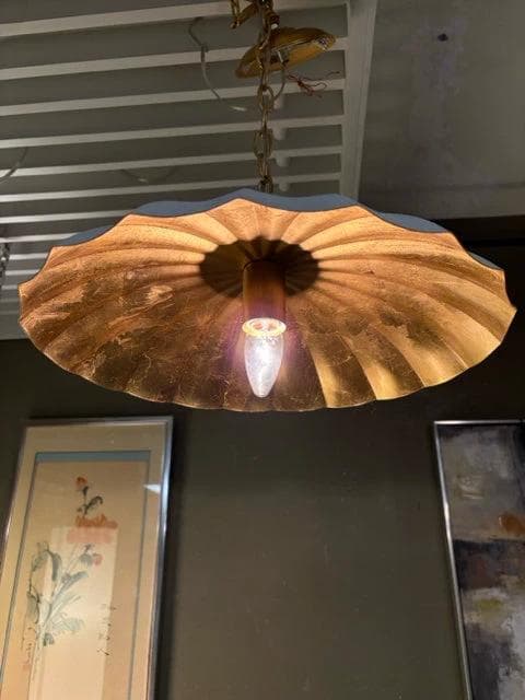 Maxim Primrose 1-Light Pendant with White Matte & Gold Leaf Finish - Thumbnail 3