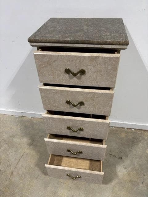 Perdue Faux Marble Lingerie Chest With 5 Drawers - Thumbnail 3