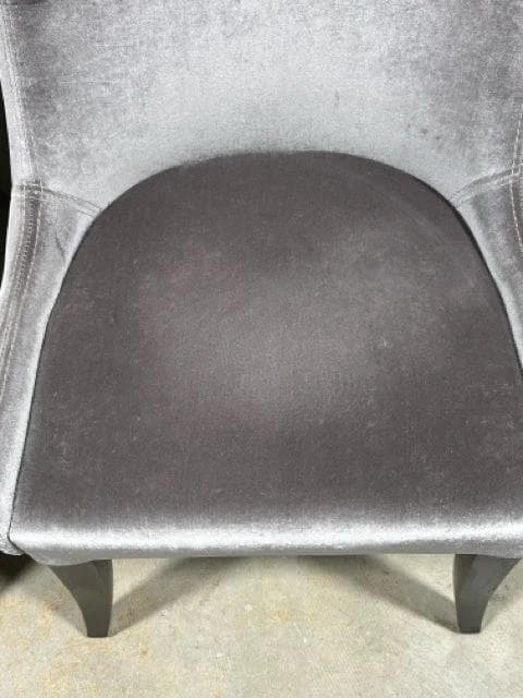 Set of 4 Grey Velvet Dining Chairs - Thumbnail 2