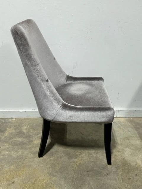 Set of 4 Grey Velvet Dining Chairs - Thumbnail 4
