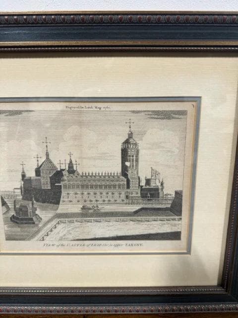 "View Of The Castle Of Leipsic In Upper Saxony 1761" Framed Lithograph Print - Thumbnail 2