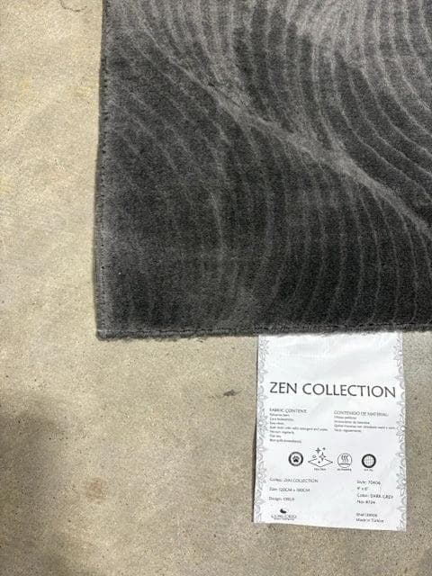 4'X6' Zen Collection Embossed Charcoal Gray Area Rug - Thumbnail 3