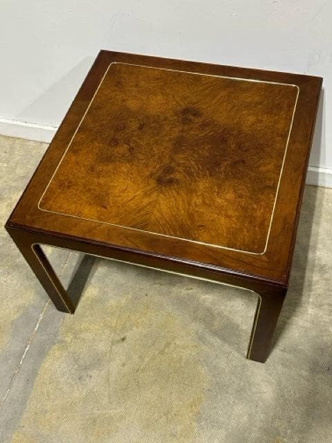 Square Wooden Table With Gold Detail - Thumbnail 3