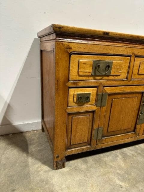 Light Wood 5 Drawer 2 Door Asian Cabinet - Thumbnail 3