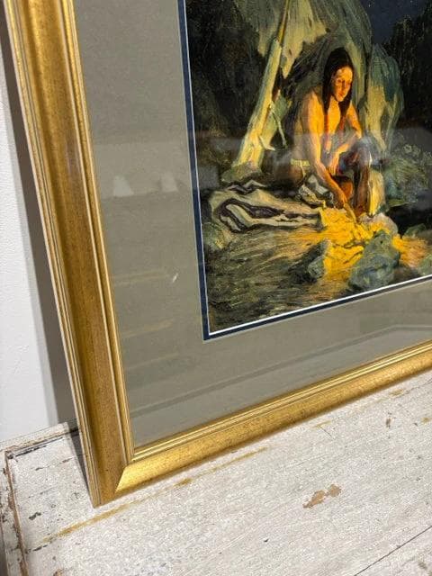 "The Camping Place" Gold Framed Print By Eanger Irving Couse - Thumbnail 2