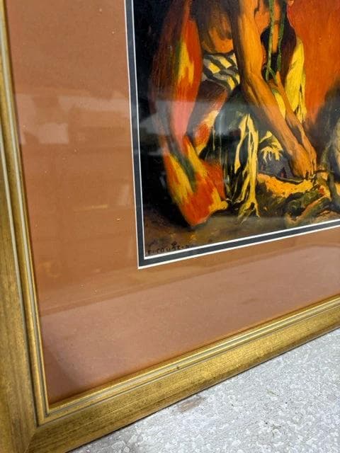Potter With Fire Gold Framed Print By Eanger Irving Couse - Thumbnail 2