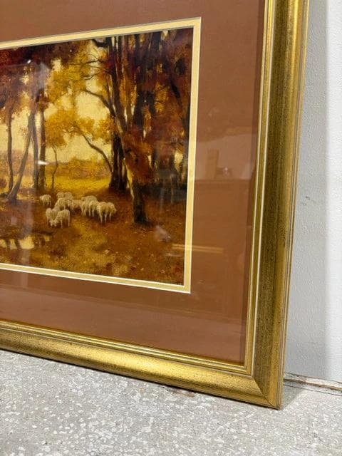 Sheep Pasture Landscape Gold Framed Print By Eanger Irving Couse - Thumbnail 2