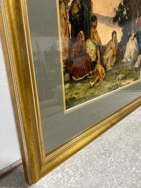Gathering By The Tree Gold Framed Print By Eanger Irving Couse - Thumbnail 2