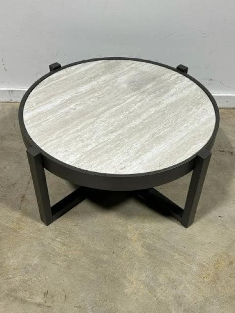 Ashley Faux Marble Top Coffee Table In Ash Gray - Thumbnail 2
